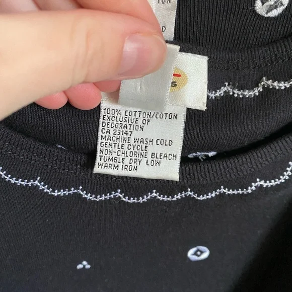 Vintage Talbots 100% Cotton Black Zip Up Sweater and Top Set - Picture 3 of 6